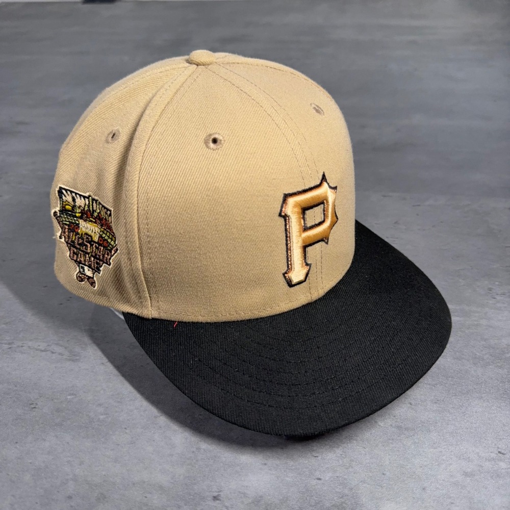 New Era Pittsburgh Pirates Fitted Hat Men 7‎ 3/4 Tan Black Rust Belt Pack Patch